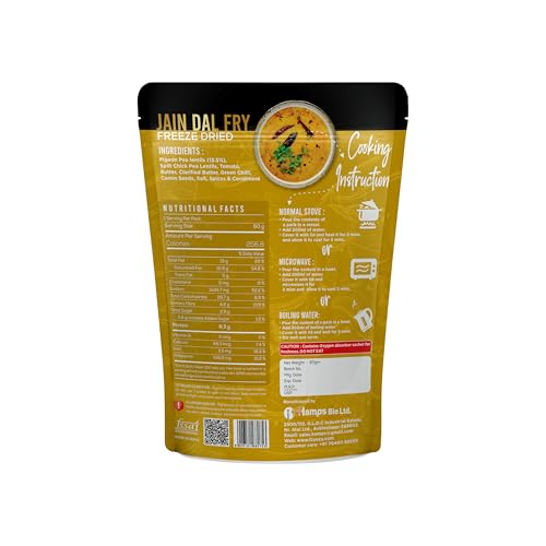 Image of FzyEzy Freeze-Dried Jain Dal Fry - 60g | Authentic Jain Indian Meal | No Onion, No Garlic | Instant & Ready-to-Eat | Gluten-Free | Preservative-Free | Wholesome & Flavorful Jain dish