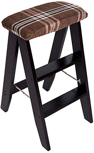 Tabouret d'échelle pliant 3 marches avec siège éponge confortable pour maison et jardin