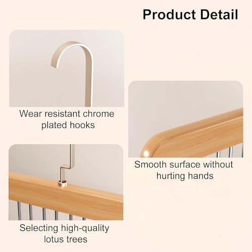 2 Stück Drehbarer Krawattenhalter, 360 Grad Gürtelbügel Kleiderschrank Kleiderbügel Holz Gürtelaufhänger Schrank Garderobe Mit Mehreren Haken Krawattenaufhänger