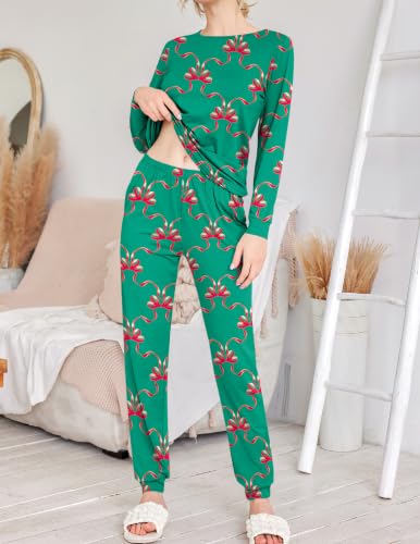 Ekouaer 2 Pack Pajamas for Women Set Long Sleeve Jogger Pjs Cozy Lounge Set - image 2