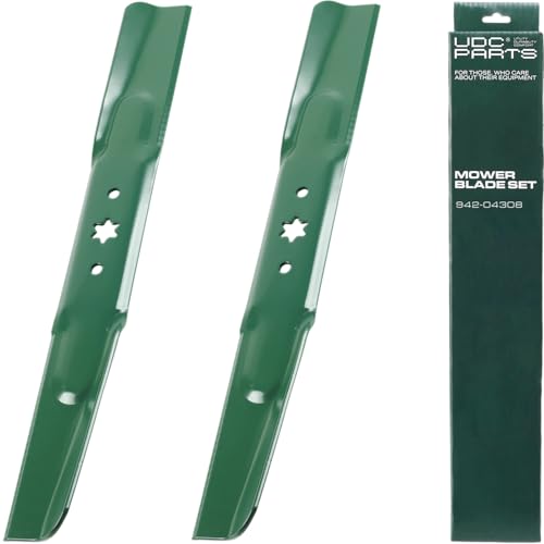 UDC Parts 942-04308 942-04308A Mower Blades Replacement for Cub Cadet 42 inch XT1 LT42 Craftsman T110 Troy Bilt Pony LTX1040 942-04308-X 942-04312 with 6 Point Star Hole/High Lift Mulching 2 Pack