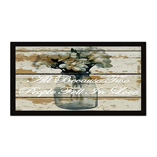 Plaque murale en bois All Because Two People pour sublimer l'entrée de votre maison