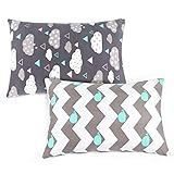 COSMOPLUS Kids Toddler Pillowcases-2 Pack Pillow Cover for Boys Girls Kids Bedding,Whale/Cloud