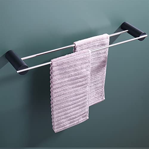 Porte-serviette de salle de bain noir mat barre murale