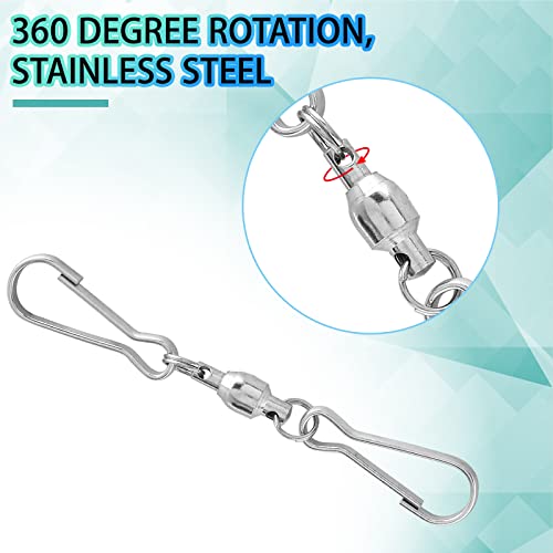 Coufce Spinning Dual Clip Swivels, Wind Spinner Hangers, Stainless Steel Spiral Tails Twisters For Spinning Windsock, Garden Bell, Bird Feeders, Party Supply(5Pcs) #TOP3