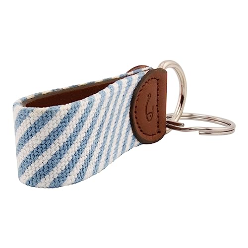 Image of Leather Hand-Stitched Needlepoint Key Fob or Key Chain