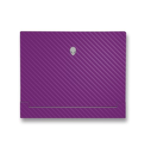 Image of MightySkins Carbon Fiber Skin Compatible with Alienware X14 R2 (2023) Full Wrap Kit - Solid Purple | Protective, Durable Textured Carbon Fiber Finish | Easy to Apply & Change Styles | Made in The USA
