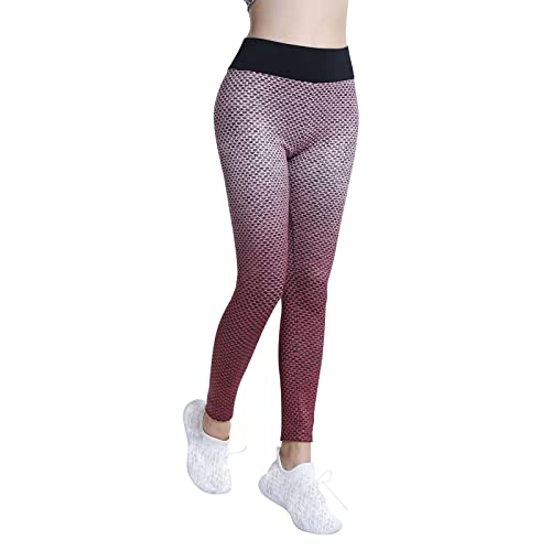 OYZ Las mujeres atractivas polainas de burbujas a tope push up fitness entrenamiento yoga pantalones delgados cintura alta leggings mujer sin costuras fitness medias, naranja, S