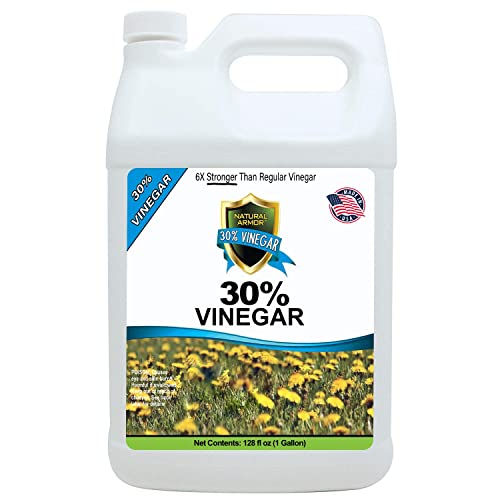 Natural Armor 30% Vinegar Industrial Strength Cleaning Agent Concentrate - Extra Strength - 6X Stronger Than Regular Vinegar (128 Oz Gallon Refill)