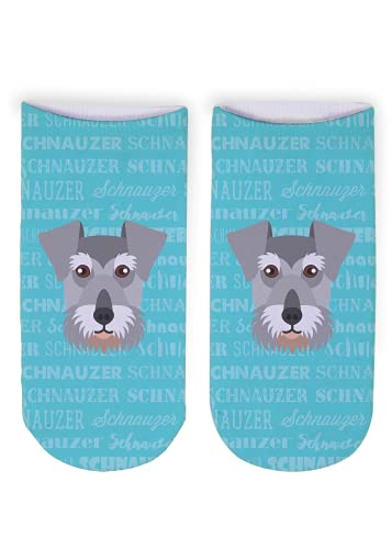 Mystic Sloth Adorable Dog Breed Design Novelty Adult Ankle Socks (Schnauzer)