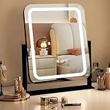 【Structure en aluminium durable】 Fabriqué avec un cadre en aluminium solide et du verre haute clarté, ce mirroir maquilleur lumineux est conçu pour une longue durée de vie. Sa structure fiable garantit sa stabilité sur votre bureau ou votre coiffeuse, avec des lumières LED d'une durée de vie de plus de 50 000 heures.