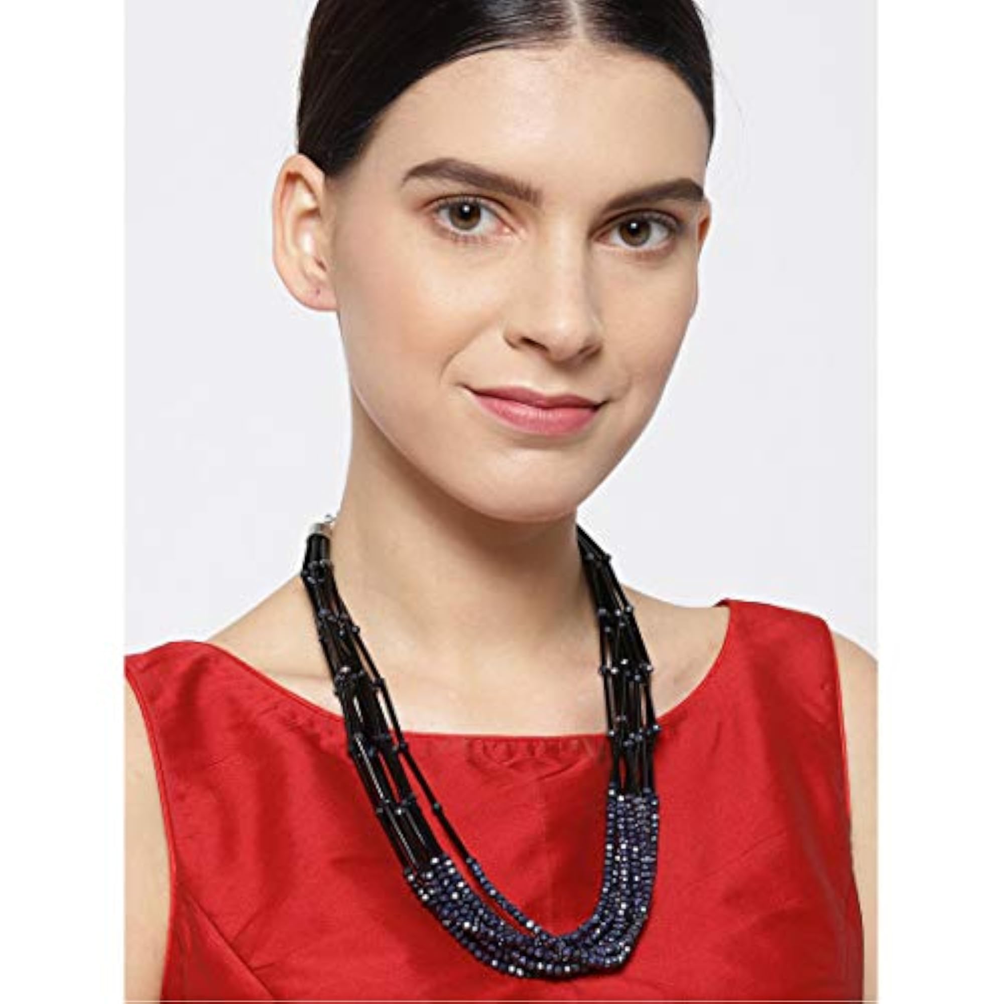 Copper-Plated Multi-Strand Beaded Necklace