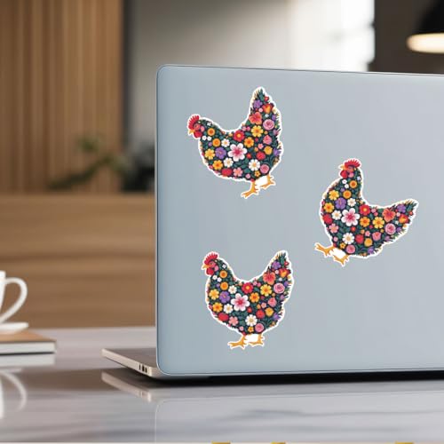 Decora tu gallinero aburrido con calcomanías florales de pollo de vinilo 5