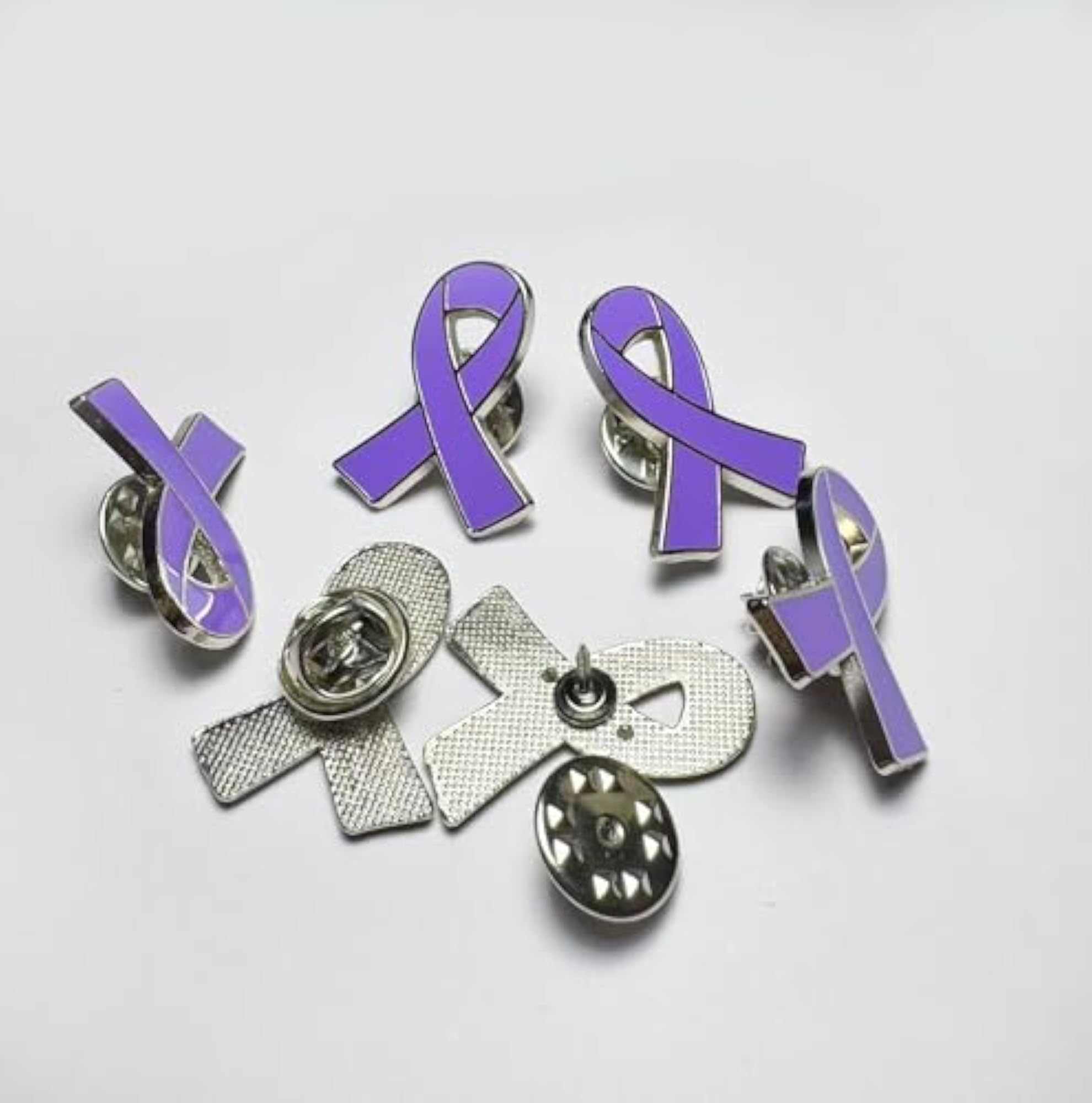 Purple Ribbon Awareness Enamel Lapel Pin for Causes