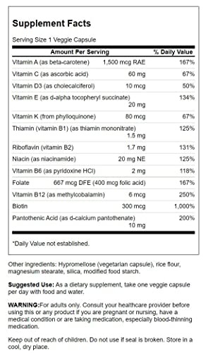 Swanson Daily Multivitamin Without Minerals 30 Veg Capsules #TOP1