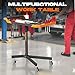 Adjustable Work Bench,Work Benches for Garage,Tool Cart On Wheels,Mobile Rolling Tool Cart 34” to 48” Heigh,Tool Bench with A Max Capacity of 110 lbs,Multi-Scene Work Table(Orange)