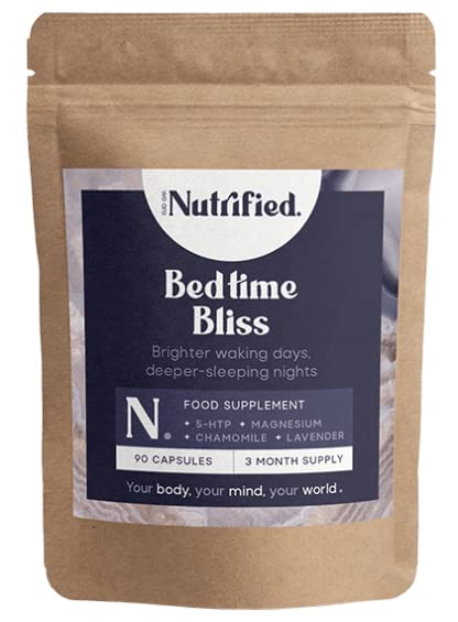 We are NutrifiedBedtime Bliss Supplement & Refillable Jar | Sleeping Tablets with Magnesium, Chamomile, Lemon Balm, Lavender & Vitamin B6 - Quality Sleep Aid - 3 Month Supply - 90 x Capsules