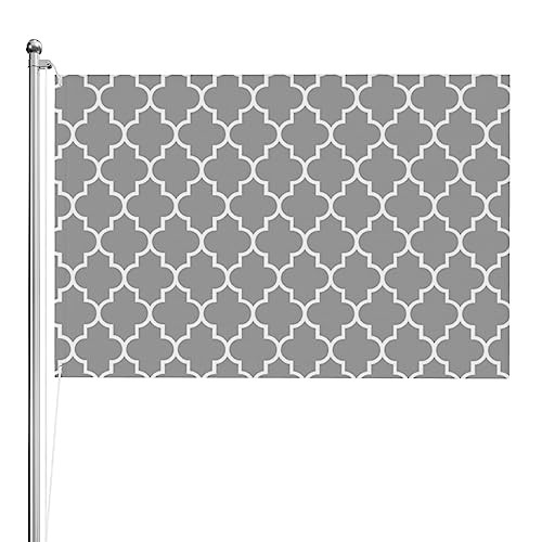 Drapeau gris quadrillé 1,2 x 1,8 m double face robuste pour extérieur et jardin