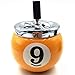 Produktbild MHO Zigaretten Aschenbecher, Asche Halter Koffer, Retro-Stil Creative Pool Ball Billard Ball Runde Push-Down-Taste Edelstahl Aschenbecher Schwarz-Orange,Orange,B