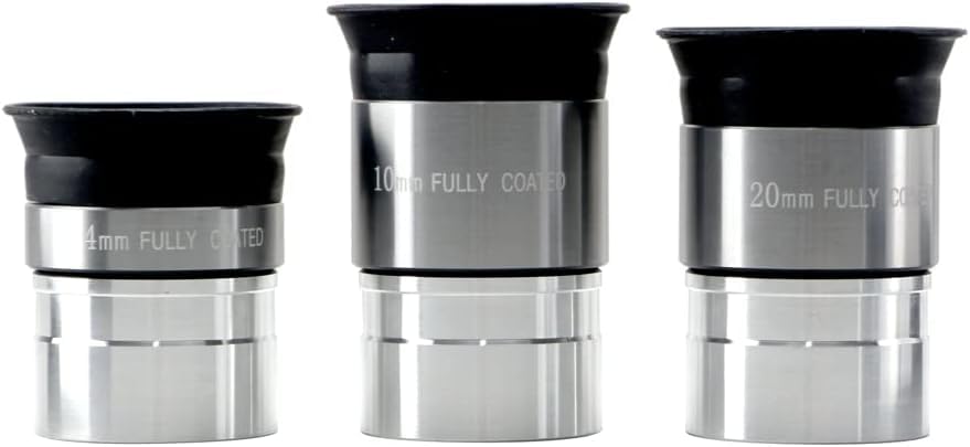 天体望遠鏡用アイピースセット4mm/10mm/20mm 3点セット 1.25インチ望遠鏡用アイピース
