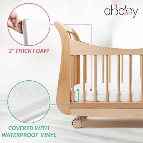 Baby Cradle Mattresses - White Cradle Mattress with Waterproof Vinyl Cover – Durable & Breathable Cradle Mattress (14\" x 32\")