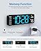 Digital Wall Clock, Digital Clock Large Display with Remote Control, Corded LED Alarm Clocks with Date, Week, Temp, Humidity, Auto DST, Countdown, for Living Room Bedroom Classroom Office (Blue)