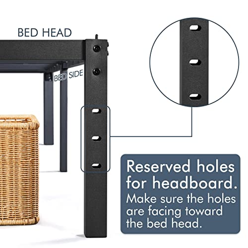 Yaheetech 18 Inch Metal Platform Bed Frame Full With Steel Slat Support And Underbed Storage Space Non-Slip Mattress Foundation No Box Spring Needed Tool-Free Assembly Black #TOP7