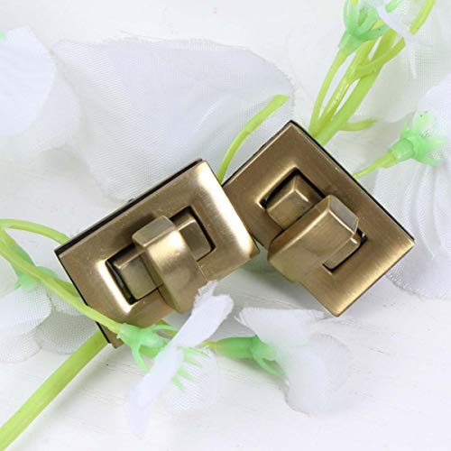 HEALLILY 2 Pcs Metal Torção Torção Turno Fechaduras Fechaduras Fechaduras Fechamento Da Bolsa Virar