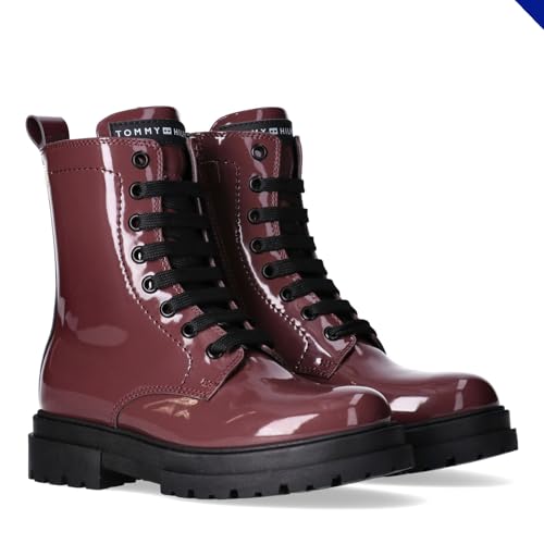 Tommy Hilfiger Lace-up Biker-Stiefel mit Lack-Finish für...