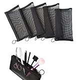 Patu Zipper Mesh Bags, Pencil Case, 5 Pieces, Beauty Makeup Cosmetic Accessories Organizer, Travel...