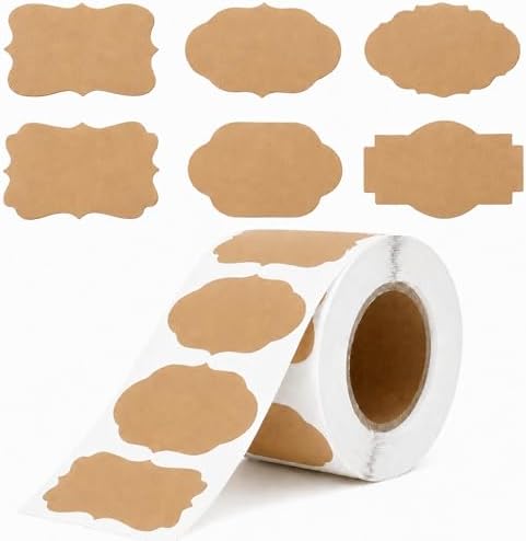 500 Pcs Kraft Paper Ingredients Label Stickers, 1.2 x 2 in Blank ...
