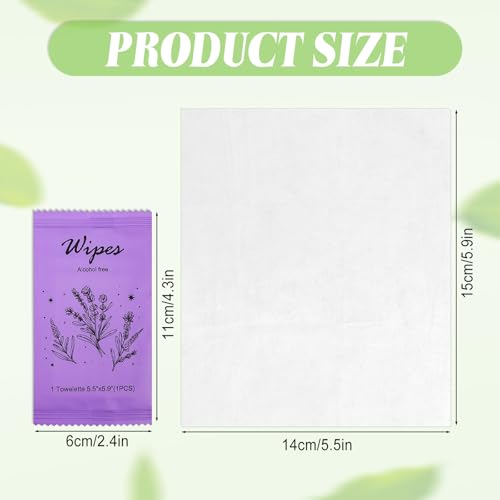 Image of Individual Hand Wipes Wet Wipes Travel Size,Wet Wipes Individually Wrapped | 60PCS Bulk Cleansing Travel Size Wipes for Wedding Travel Restaurant Barbecue(Lavender)