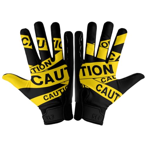 SLEEFS Youth Football Gloves for Boys & Girls - Wide Receiver Football Gloves with Sticky Grip for Catch Control - Lightweight, Breathable Fit - Durable Kids Glove, Youth Small or Large