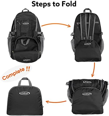 - G4Free 40L Lightweight Packable Hiking Backpack, Waterproof Travel Daypack