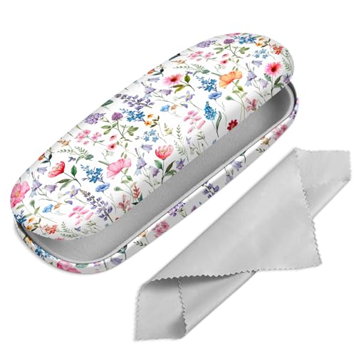 Image of FINTIE Hard Shell Eyeglasses Case, Portable Protective Glasses Cover Eyeglass Holder Box with Cleaning Cloth for Men Women