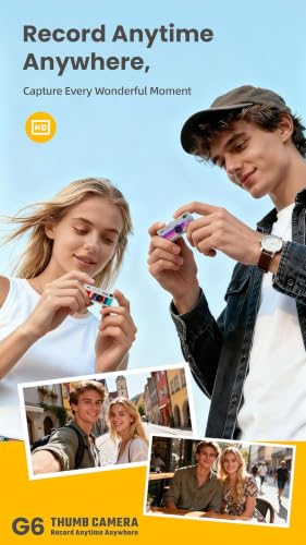 Image of PHOTOMAX G6 Thumb Mini Body Camera Keychain, Portable Wearable Video Recorder, Compact Hands-Free Camera for Travel, Outdoor Activities, Vlogging & Everyday Recording - Random Color