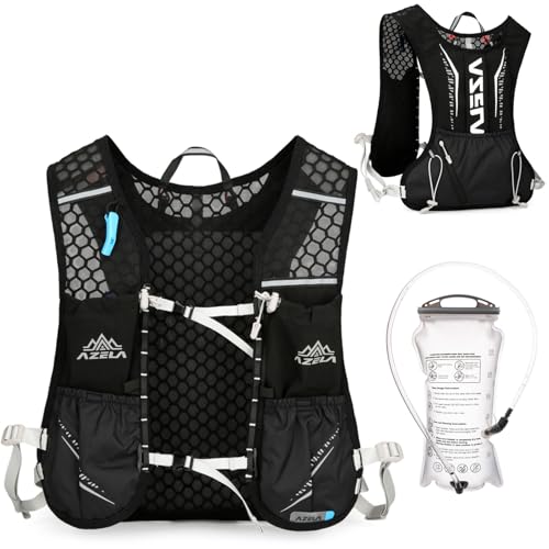 Image of Azarxis Running Water Bottles Flask BPA Free Leakproof Hydration Vest Packs Waist Belt Replacement for Triathlon Marathon Hiking Cycling Climbing Runner