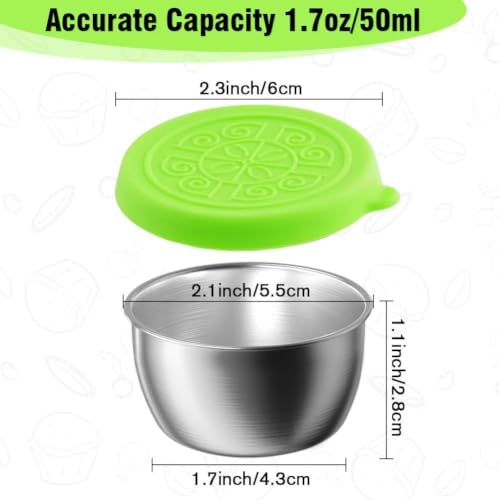 Image of Stainless Steel Snack Box for Kids & Office, Leakproof Mini Sauce Container with Lid, Portable Chutney Box for Tiffin, Salad Dressing & Dip Container, Small Steel Lunch Box (Pack of 10)
