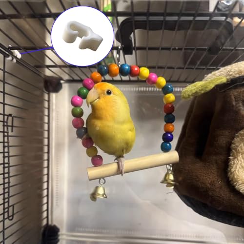 Image of 60 Pcs Detachable Pet Cage Door Clip, Plastic Lock Snap Cat Fence, White Rabbit Cages Connector Clamp for Small Pet Bird Hamster Cage