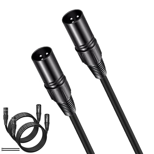 mudenx XLR Male to Male 10Ft 2 Pack,Professional Balanced Microphone XLR Cables, Extension Mic Cable Cord with 3-Pin