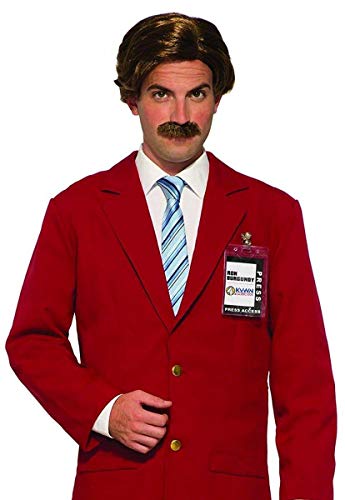 Forum Novelties Men's Officially Licensed Anchorman & Moustache Costume Wig Mustache, As Shown, One Size US