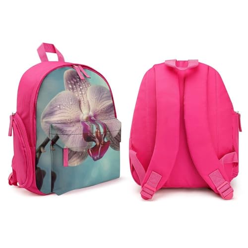 A Blooming Flower Backpack Small Book Bag with Side Pocket, Lightweight Durable Backpack, Travel Rucksack, Pink-style4