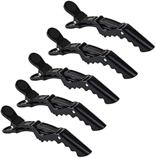 5Pcs Crocodile Clips Hair,Hair Clips Women with Nonslip Grip for Styling Salon Home Use Thick Thin Hair(Black)