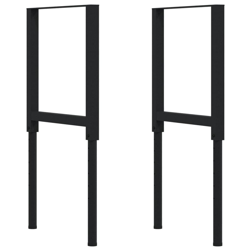 Banco da lavoro in legno massello di faggio rettangolare, 100 x 60 x (73-99,5 cm), stabile tavolo da lavoro con struttura in metallo verniciato a polvere, grande piano di lavoro per accessori per