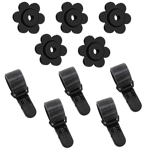 Ckoytals 10 PCS Garden Flag Rubber Stoppers and Tiger Clip Adjustable Anti-Wind Garden Flag Clips to Keep Flags in Place