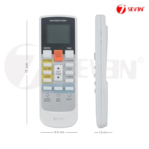 Image of 7SEVEN Compatible with O General AC Remote Control AR-RAE1E Model 107B Suitable for 1 1.5 2 Ton Split & Window Air Conditioner - Match Key by Key Exactly with existing OGeneral AC Remote Function