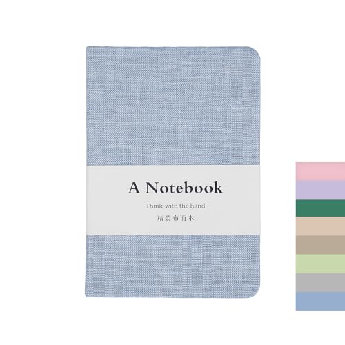 Carnet de notes A6 PATIKIL en lin bleu marine avec 256 pages lignées épaisses pour le bureau