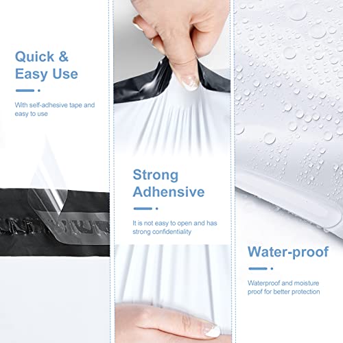 Image of Metronic Poly Mailers 12x15.5 300 Pcs, Medium Size Shipping Bags for Small Business Supplies,White Poly Mailer Bags for Clothing Packing Supplies, Strong Adhensive Shipping Mailing Envelopes Self Seal