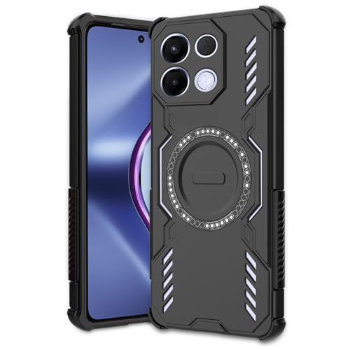 Image of AESTMO Back Case Cover for Oppo K13 5G | Magnetic Case with Built-in Metal Ring | Compatible with MagSafe Accessories | Shockproof Hybrid (PC + TPU, Black)