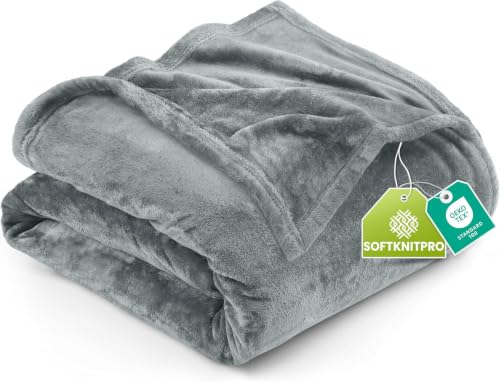 Image of Utopia Bedding Fleece Blanket Twin Size Ash Grey 300GSM Luxury Anti-Static Fuzzy Soft Microfiber Bed Blanket (90x66 Inch)